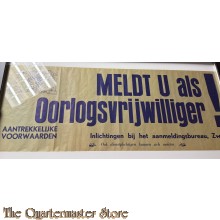 Poster Ned Indie 1945 Meldt u zich als oorlogsvrijwilliger (Zwolle)