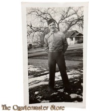 WW2 Photo US Army Soldier in kaki shirt