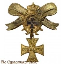 Pre WW1 1889 German Veterans Pin w/ Ribbon Cuxhafen 