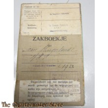 Oorlogszakboekje &e Reg Inf 7e Depot Batt Slingerlandt van  Dienstplichtig soldaat lichting 1922