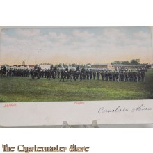 Prent briefkaart 1914 mobilisatie Parade Leiden 