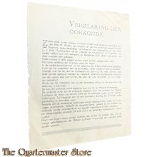 Dokument - herdenkingsoorkonde voor het voormalige 2e Luchtvaart Regiment
