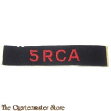Shoulder title 5th field regiment RCA 4th Canadian Armoured Division