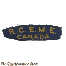 Shoulder title R.C.E.M.E. Royal Canadian Electrical and Mecanical Engineers (canvas)