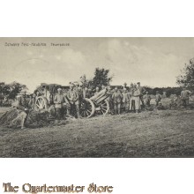 (Feld) Postkarte/Studiophoto 1915 Deutsche schwere Feld-Haubitze , Feuerpauze