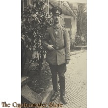 (Feld) Postkarte/Studiophoto 1916 Deutscher Soldat mit EK2