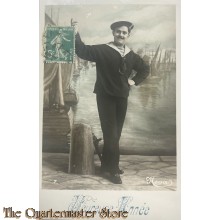 Postcard 1914 France Sailor waving Heureuse Annee 