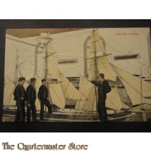 Prent briefkaart 1905 Instructie zeilschip