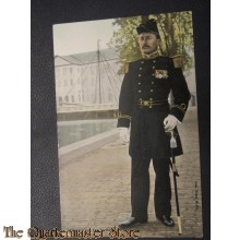 Prent briefkaart 1905 Luitenant ter Zee 1e klasse groot tenue
