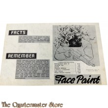 US Army Instruction pamphlet Using Face Paint 
