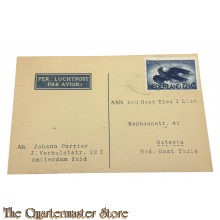 Ned Indie Luchtpost briefkaart Amsterdam - Batavia 1938