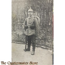 Postkarte/StudioPhoto 1915 Deutscher Soldat mit pickelhaube und bepackung 