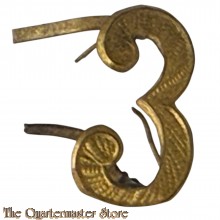 Cijfer 3 voor M1916 platte pet, Kepie en iin oranje voor veldmuts