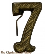 Cijfer 7 voor M1916 platte pet, Kepie en iin oranje voor veldmuts