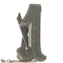 Cijfer 1 voor M1916 platte pet, Kepie en iin oranje voor veldmuts