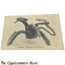 (Feld) Postkarte 1918 Explodierte französische 7,5 cm-Granate 