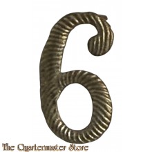 Cijfer 6 voor M1916 platte pet, Kepie en in oranje voor veldmuts