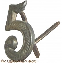 Cijfer 5 voor M1916 platte pet, Kepie en iin oranje voor veldmuts