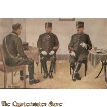 Prent briefkaart mobilisatie 1939 zittende off tek