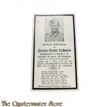 In Memoriam Karte/Death notice Gefr Infanterie Regiment (Russland)