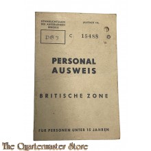 1955 British Zone : Personals Ausweiss fur personen unter 15 Jahre