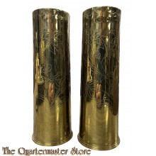 WW1 18 Pdr trenchart set decorated shell casings