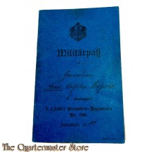 Militar pass 1911 1. Leib- Grenadier Regt , Sachs. Sanitatskompagnie 272