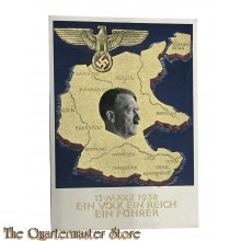 AnsichtsKarte (Postcard) Ein Volk Ein Reich ein Fuhrer 13 Marz 1938