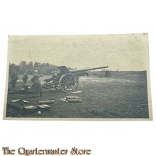 Photo 1940 Artillerie Haubitze mit Manschaft 