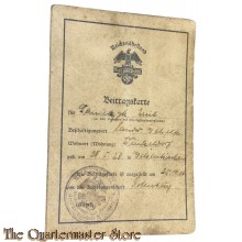 Beitragskarte Reichsnahrstand 1937 