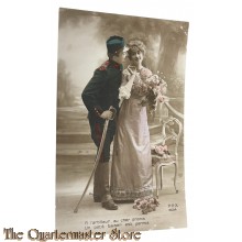 France - Postcard 1915 A l'artilleur, au cher promis Un petit baiser est permis 