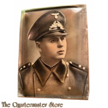 Grosses Photo Studioportret WH Soldat mit Schirmmutze