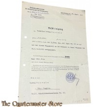 Bescheinigung Musketier Ludwig Bartels 11 Komp Res Inf Regt nr 206