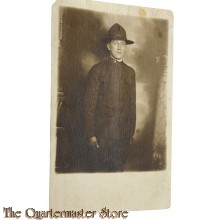 Studiophoto WW1 soldier US Army with M1912 Campaignhat