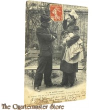 France - Postcard 1908 le galant troupier