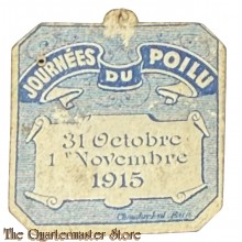 France - WW1 Small patriotic paper badge Journees du Poilu 31 okt - 1 nov 1915