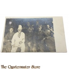 (Feld) Postkarte 1917 9x Deutsche Soldaten mit Koch
