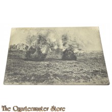 (Feld)postkarte 1917 Zwei Einschläge feindlicher Granaten