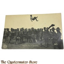 Postcard / Studio Photo US WW1 2 US Soldiers "Up in the Blanket"