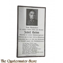 In Memoriam Karte/Death notice Gefr Schutzen Regiment (Russland)