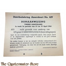 Bonaanwijzing (2e Aanvulling)  Distributie Amersfoort no 429 1e week 5e per.15 april t/m 21 April 1945 