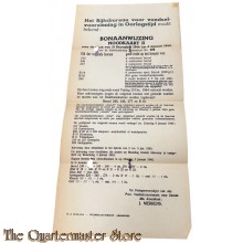 Bonaanwijzing Noodkaart II Rijksbureau Voedselvoorziening in Oorlogstijd week 31 / 6 januari 1945