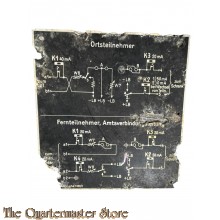 Schema platte fur pre 1945 Klappenschrank (scheme plate for telephone connector) 