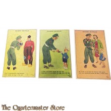 3 x 1945 Gelukkig Nieuwjaars prentbrief kaart Canadese soldaat 