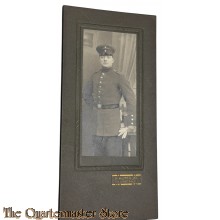 (Feld) Postkarte/Studiophoto 1914 Deutscher Soldat mit Schirmmutze Handschuhe ubd Seitengewehr 