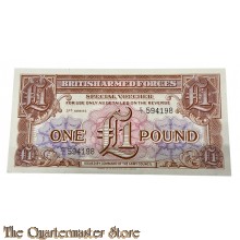 Voucher 1 Pond biljet van de Britse Strijdkrachten, 3e serie, uitgegeven in 1956-72