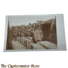Postkarte/Studiophoto 1918 Deutsche Soldaten im Schutzengraben mit Gasmasken 