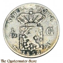 Coin - Nederlands Indië 1/10 Gulden 1858