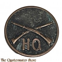 US Army WW1 collar disk Infantry HQ (Headquarters)