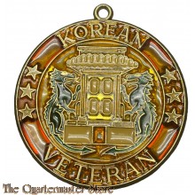 Nice brass/glass plaque/hanger Korean Veteran 